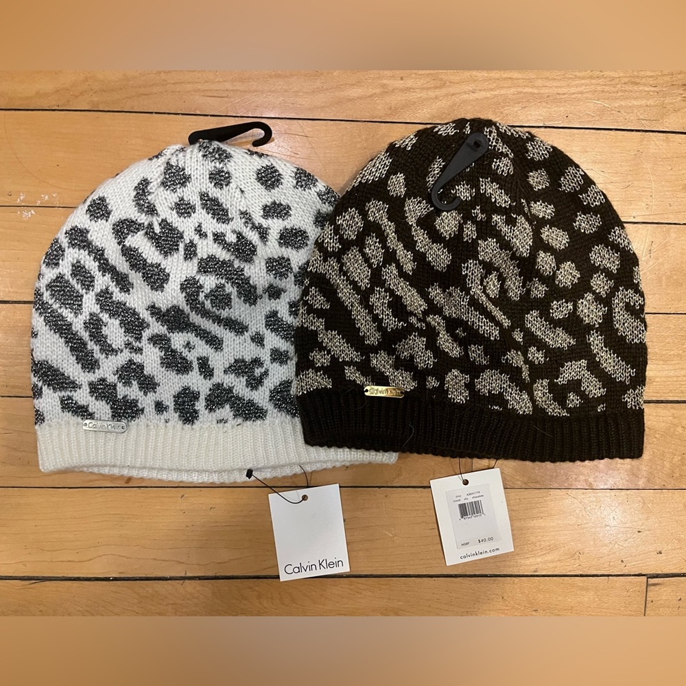 Pair of Calvin Klein beanies. New with tags.